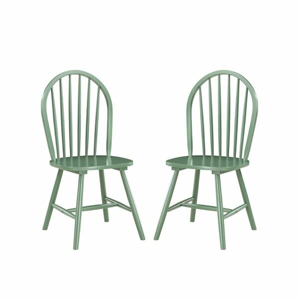Boraam 17 x 36 x 17.75 in. Carolina Dining Chairs, Green - Set of 2 31616